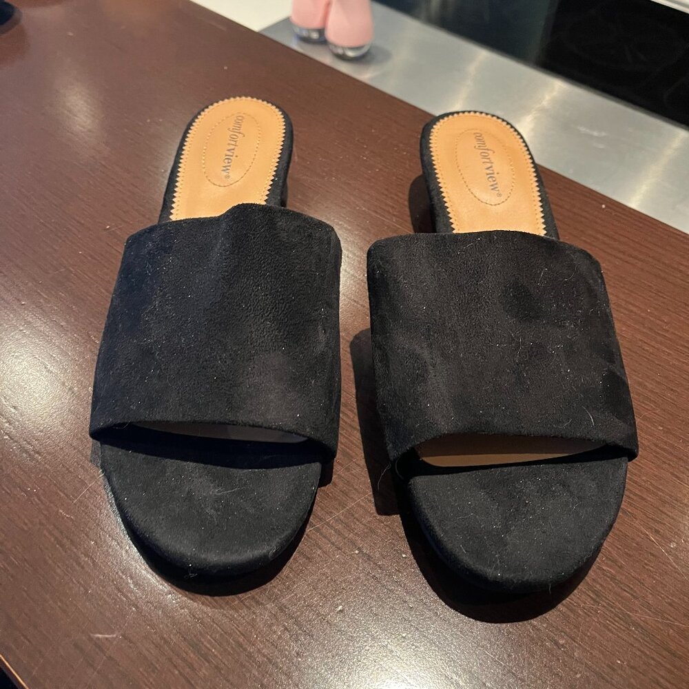 Comfortview suede slides - 12W